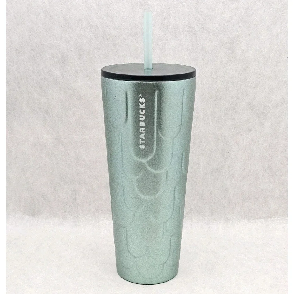 Lot of 3 2022 Starbucks Tumblers Mermaid Scales Sangria Pink Ocean Kaleidoscope
